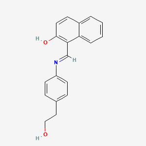 molecular formula C19H17NO2 B11711502 1-((E)-{[4-(2-hydroxyethyl)phenyl]imino}methyl)-2-naphthol 