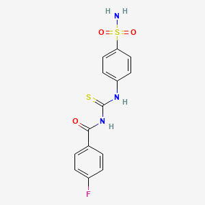 4-fluoro-N-[(4-sulfamoylphenyl)carbamothioyl]benzamide