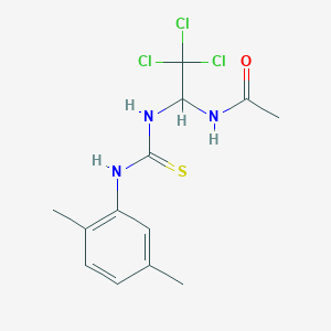 molecular formula C13H16Cl3N3OS B11711512 N-(2,2,2-Trichloro-1-(3-(2,5-dimethyl-phenyl)-thioureido)-ethyl)-acetamide 