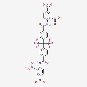 molecular formula C29H16F6N6O10 B11711519 N-(2,4-Dinitrophenyl)-4-(2-{4-[(2,4-dinitrophenyl)carbamoyl]phenyl}-1,1,1,3,3,3-hexafluoropropan-2-YL)benzamide 