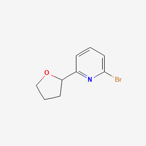 molecular formula C9H10BrNO B11711552 2-Bromo-6-(oxolan-2-yl)pyridine 