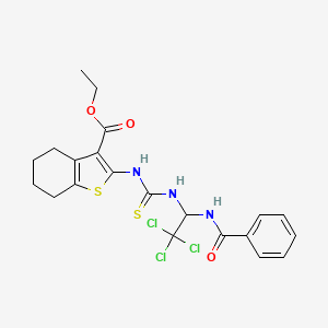 Ethyl 2-[({2,2,2-trichloro-1-[(phenylcarbonyl)amino]ethyl}carbamothioyl)amino]-4,5,6,7-tetrahydro-1-benzothiophene-3-carboxylate