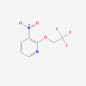 molecular formula C7H5F3N2O3 B11711577 3-Nitro-2-(2,2,2-trifluoroethoxy)pyridine 