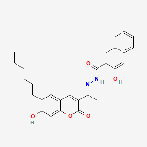 N'-[1-(6-hexyl-7-hydroxy-2-oxo-2H-chromen-3-yl)ethylidene]-3-hydroxy-2-naphthohydrazide