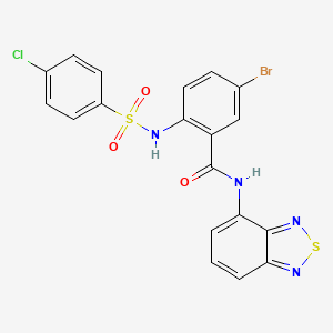 molecular formula C19H12BrClN4O3S2 B11711619 N-(2,1,3-benzothiadiazol-4-yl)-5-bromo-2-{[(4-chlorophenyl)sulfonyl]amino}benzamide 