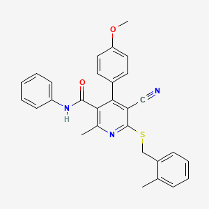 5-cyano-4-(4-methoxyphenyl)-2-methyl-6-[(2-methylbenzyl)sulfanyl]-N-phenylpyridine-3-carboxamide