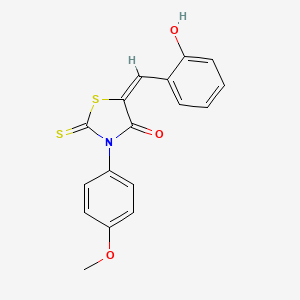 molecular formula C17H13NO3S2 B11711646 (5E)-5-(2-hydroxybenzylidene)-3-(4-methoxyphenyl)-2-thioxo-1,3-thiazolidin-4-one 