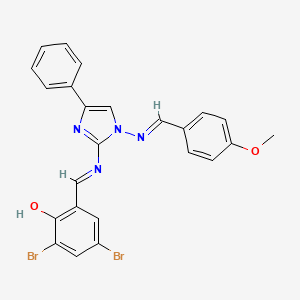 2,4-dibromo-6-{(E)-[(1-{[(E)-(4-methoxyphenyl)methylidene]amino}-4-phenyl-1H-imidazol-2-yl)imino]methyl}phenol