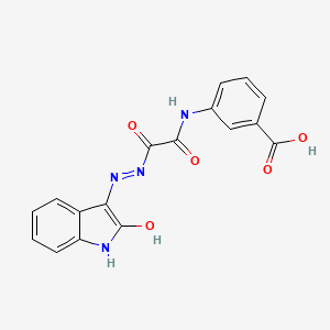 molecular formula C17H12N4O5 B11711722 3-((2-Oxo-1,2-dihydro-indol-3-ylidene-hydrazinooxalyl)-amino)-benzoic acid 