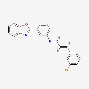 molecular formula C22H15BrN2O B11711742 3-(1,3-benzoxazol-2-yl)-N-[(1E,2E)-3-(3-bromophenyl)prop-2-en-1-ylidene]aniline 