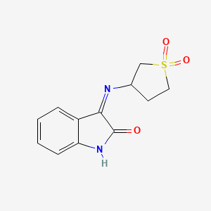 molecular formula C12H12N2O3S B11711757 (Z)-3-((1,1-dioxidotetrahydrothiophen-3-yl)imino)indolin-2-one 