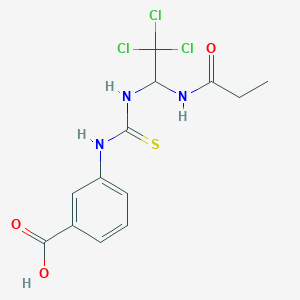 3-({[2,2,2-Trichloro-1-(propanoylamino)ethyl]carbamothioyl}amino)benzoic acid