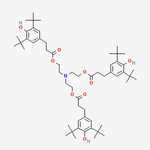 molecular formula C57H87NO9 B11711804 2-[Bis(2-{[3-(3,5-DI-tert-butyl-4-hydroxyphenyl)propanoyl]oxy}ethyl)amino]ethyl 3-(3,5-DI-tert-butyl-4-hydroxyphenyl)propanoate 