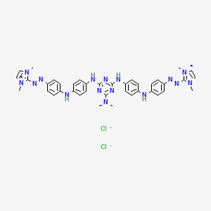 1H-Imidazolium, 2,2'-[[6-(dimethylamino)-1,3,5-triazine-2,4-diyl]bis(imino-4,1-phenyleneimino-4,1-phenyleneazo)]bis[1,3-dimethyl-, dichloride