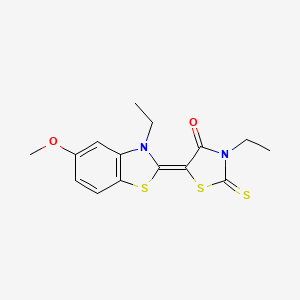 molecular formula C15H16N2O2S3 B11711819 (5Z)-3-ethyl-5-(3-ethyl-5-methoxy-1,3-benzothiazol-2(3H)-ylidene)-2-thioxo-1,3-thiazolidin-4-one 