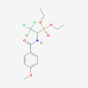 molecular formula C14H19Cl3NO5P B11711845 Diethyl {2,2,2-trichloro-1-[(4-methoxyphenyl)formamido]ethyl}phosphonate 