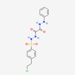 molecular formula C16H17ClN4O4S B11711853 N'~1~-{[4-(2-chloroethyl)phenyl]sulfonyl}-N'~2~-phenylethanedihydrazide 