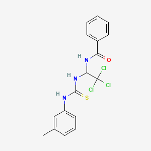 molecular formula C17H16Cl3N3OS B11711877 N-(2,2,2-Trichloro-1-(3-M-tolyl-thioureido)-ethyl)-benzamide 