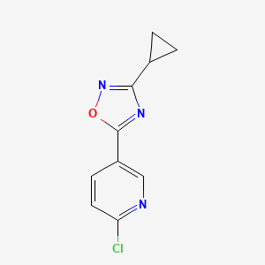 molecular formula C10H8ClN3O B11711891 2-Chloro-5-(3-cyclopropyl-1,2,4-oxadiazol-5-yl)pyridine 