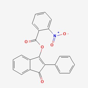 molecular formula C22H13NO5 B11711923 1-Oxo-2-phenyl-1H-inden-3-yl 2-nitrobenzoate 