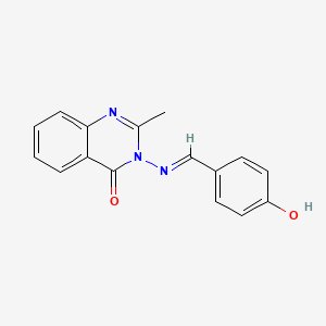 molecular formula C16H13N3O2 B11711942 3-{[(E)-(4-hydroxyphenyl)methylidene]amino}-2-methylquinazolin-4(3H)-one 