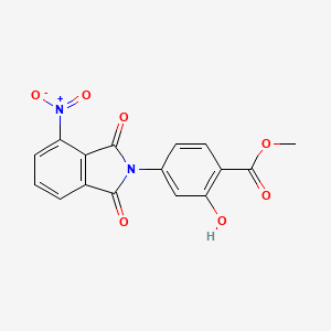 molecular formula C16H10N2O7 B11711962 Methyl 2-hydroxy-4-(4-nitro-1,3-dioxo-isoindolin-2-yl)benzoate 