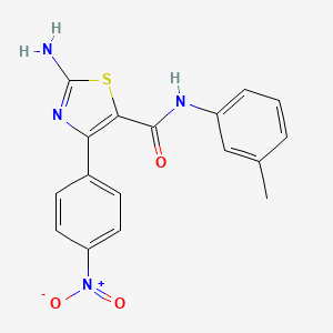 molecular formula C17H14N4O3S B11711974 2-amino-N-(3-methylphenyl)-4-(4-nitrophenyl)-1,3-thiazole-5-carboxamide 