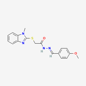 N'-[(E)-(4-methoxyphenyl)methylidene]-2-[(1-methyl-1H-benzimidazol-2-yl)sulfanyl]acetohydrazide