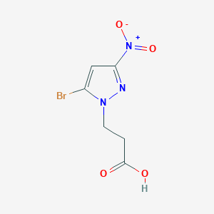 molecular formula C6H6BrN3O4 B11712007 3-(5-bromo-3-nitro-1H-pyrazol-1-yl)propanoic acid 