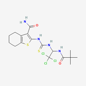 2-[({2,2,2-Trichloro-1-[(2,2-dimethylpropanoyl)amino]ethyl}carbamothioyl)amino]-4,5,6,7-tetrahydro-1-benzothiophene-3-carboxamide