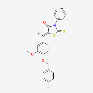 (5Z)-5-{4-[(4-chlorobenzyl)oxy]-3-methoxybenzylidene}-3-phenyl-2-thioxo-1,3-thiazolidin-4-one