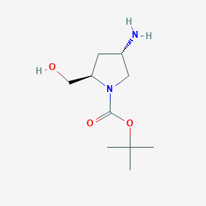 molecular formula C10H20N2O3 B1171210 (2R,4S)-tert-butyl 4-amino-2-(hydroxymethyl)pyrrolidine-1-carboxylate CAS No. 179472-26-5