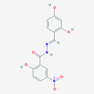 molecular formula C14H11N3O6 B11712110 2-Hydroxy-5-nitro-benzoic acid (2,4-dihydroxy-benzylidene)-hydrazide 