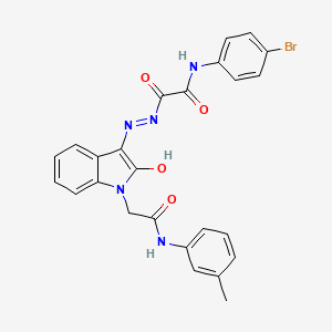 N-(4-Bromophenyl)-1-{N'-[(3E)-1-{[(3-methylphenyl)carbamoyl]methyl}-2-oxo-2,3-dihydro-1H-indol-3-ylidene]hydrazinecarbonyl}formamide