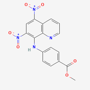 molecular formula C17H12N4O6 B11712157 Methyl 4-[(5,7-dinitroquinolin-8-yl)amino]benzoate 