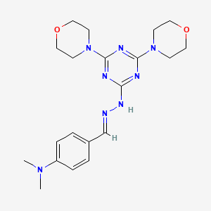 4-[(E)-{2-[4,6-di(morpholin-4-yl)-1,3,5-triazin-2-yl]hydrazinylidene}methyl]-N,N-dimethylaniline