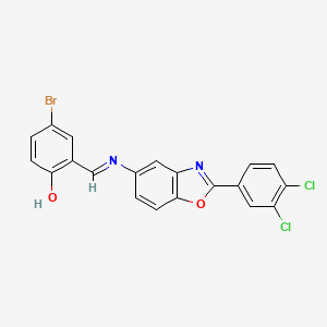 molecular formula C20H11BrCl2N2O2 B11712212 4-bromo-2-[(E)-{[2-(3,4-dichlorophenyl)-1,3-benzoxazol-5-yl]imino}methyl]phenol 