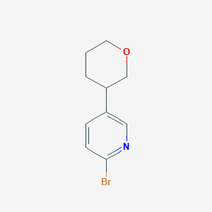 molecular formula C10H12BrNO B11712255 2-Bromo-5-(oxan-3-yl)pyridine 