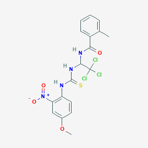 2-methyl-N-(2,2,2-trichloro-1-{[(4-methoxy-2-nitroanilino)carbothioyl]amino}ethyl)benzamide