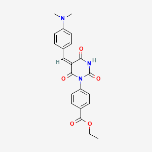 ethyl 4-[(5E)-5-[4-(dimethylamino)benzylidene]-2-hydroxy-4,6-dioxo-5,6-dihydropyrimidin-1(4H)-yl]benzoate