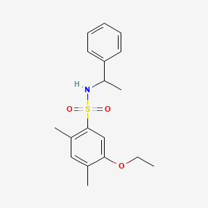 molecular formula C18H23NO3S B1171230 5-ethoxy-2,4-dimethyl-N-(1-phenylethyl)benzene-1-sulfonamide 