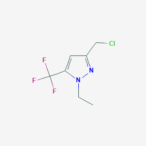 molecular formula C7H8ClF3N2 B11712313 3-(chloromethyl)-1-ethyl-5-(trifluoromethyl)-1H-pyrazole 