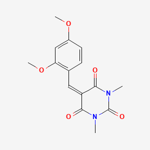 molecular formula C15H16N2O5 B11712339 5-[(2,4-Dimethoxyphenyl)methylidene]-1,3-dimethyl-1,3-diazinane-2,4,6-trione 