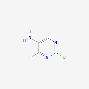 molecular formula C4H3ClIN3 B11712370 2-Chloro-4-iodopyrimidin-5-amine 