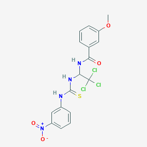 3-methoxy-N-(2,2,2-trichloro-1-{[(3-nitroanilino)carbothioyl]amino}ethyl)benzamide