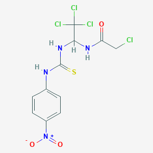 2-Chloro-N-(2,2,2-trichloro-1-(3-(4-nitro-phenyl)-thioureido)-ethyl)-acetamide