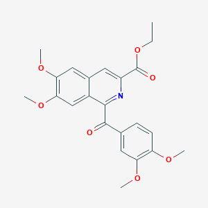 molecular formula C23H23NO7 B11712494 1-(3,4-Dimethoxy-benzoyl)-6,7-dimethoxy-isoquinoline-3-carboxylic acid ethyl ester 