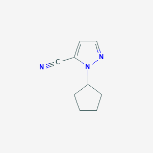 molecular formula C9H11N3 B11712498 1-Cyclopentyl-1H-pyrazole-5-carbonitrile 