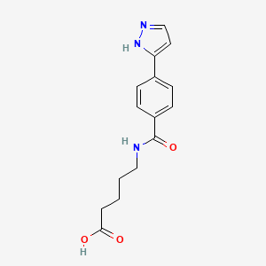 molecular formula C15H17N3O3 B11712521 5-(4-(1h-Pyrazol-5-yl)benzamido)pentanoic acid 