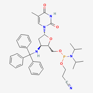 3-[[di(propan-2-yl)amino]-[[(2S,3S,5R)-5-(5-methyl-2,4-dioxopyrimidin-1-yl)-3-(tritylamino)oxolan-2-yl]methoxy]phosphanyl]oxypropanenitrile